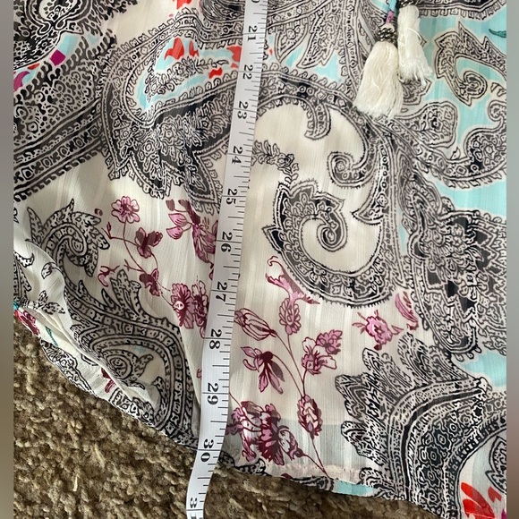 Daniel Rainn DR2 Blouse Womens Plus 2X Paisley Floral Balloon 3/4 Sleeve 2 Piece - Picture 14 of 15